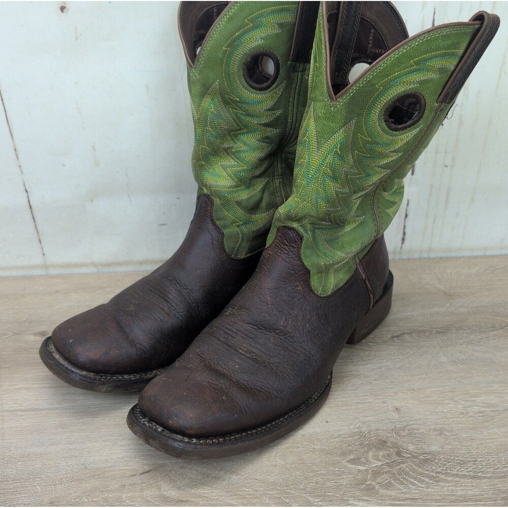 Durango Rebel Pro Mens 11M Cowboy Boots Brown & Green Leather DDB0228